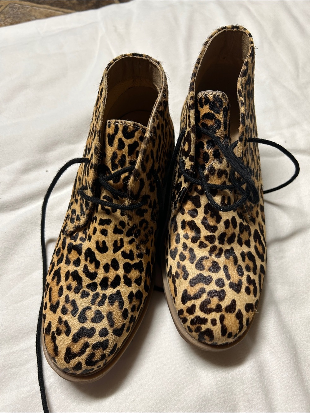Hush Puppies Leopard Print Women's Lace-Up Ankle Boots - Brown/Black